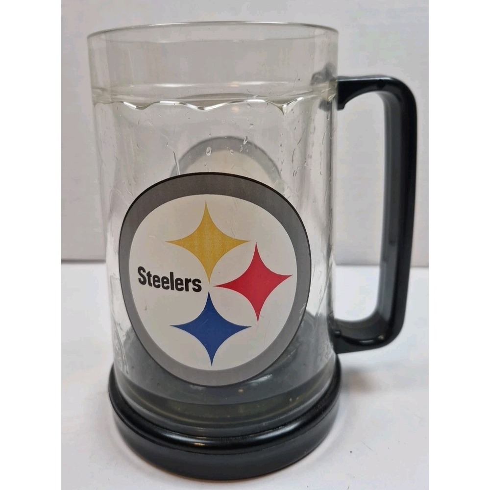 Pittsburgh Steelers 6 inch heavy plastic Cracked Ice NFL‎ Logo Mug Cold Cup Beer